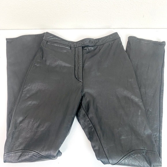 Vintage Maxima Wilson’s Leather Black Moto Pants Size 6 - Picture 5 of 7